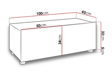 Tessan TV-benk 100 cm Liten - Gyllen Eik - Møbler - Mediamøbel & tv møbel - TV-benk & mediabenk