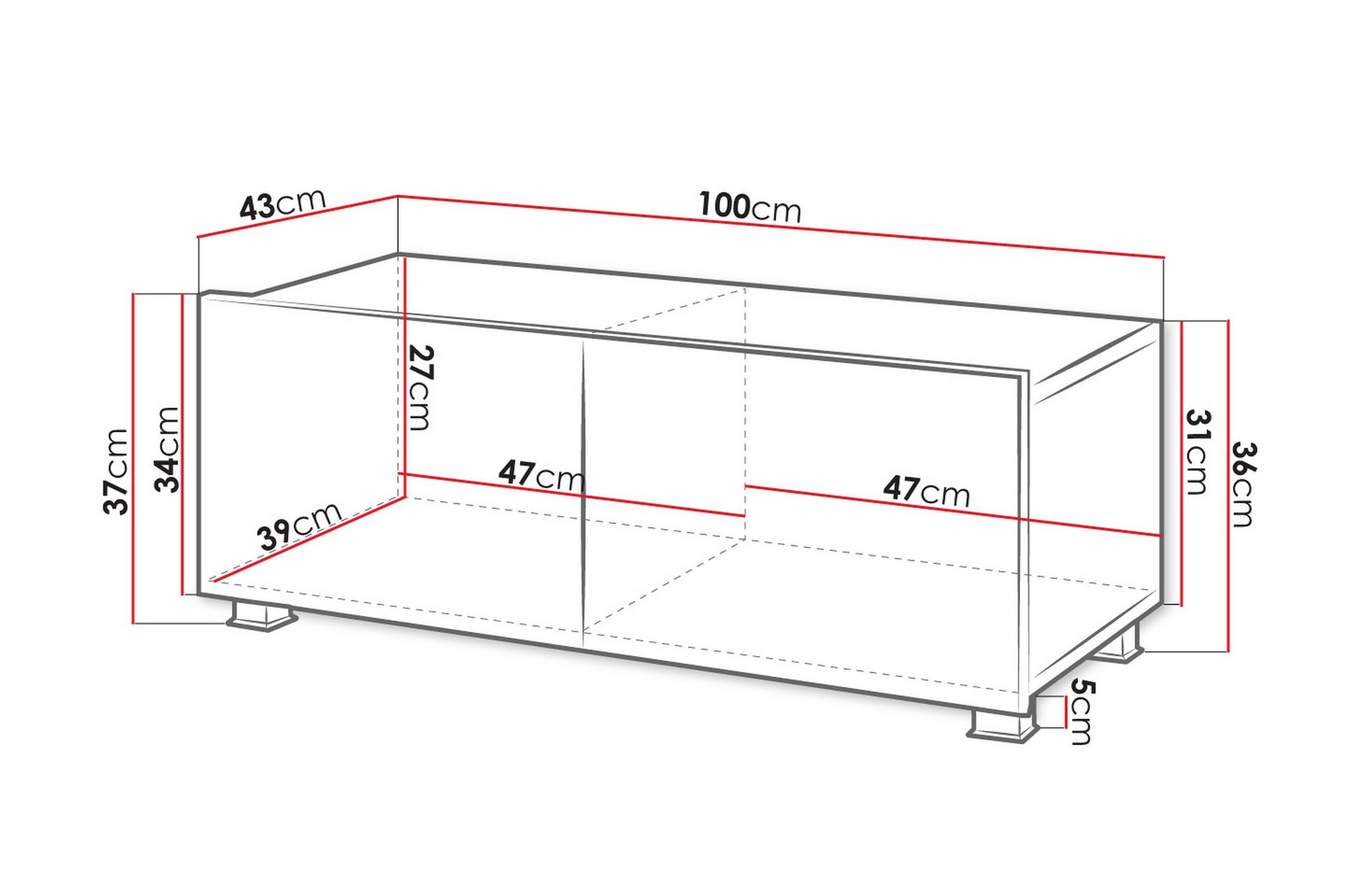 Tessan TV-benk 100 cm Liten - Svart - Møbler - Mediamøbel & tv møbel - TV-benk & mediabenk