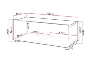 Tessan TV-benk 100 cm Liten - Svart - Møbler - Mediamøbel & tv møbel - TV-benk & mediabenk