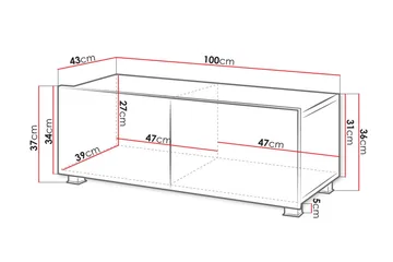 Tessan TV-benk 100 cm Liten - Svart - Møbler - Mediamøbel & tv møbel - TV-benk & mediabenk