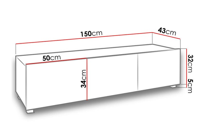 Tessan TV-benk 150 cm - Hvit - Møbler - Mediamøbel & tv møbel - TV-benk & mediabenk