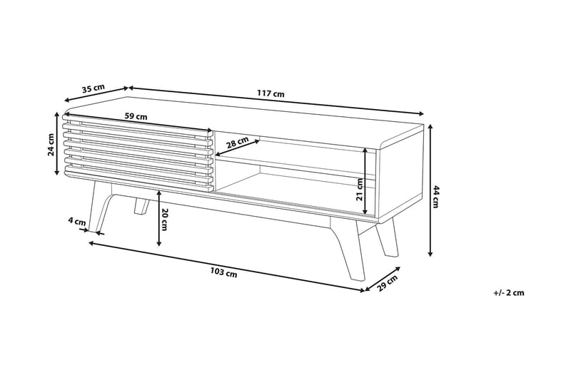 Toledo Tv-Benk 35x117 Cm - Hvit - TV-benk & mediabenk