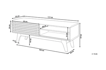 Toledo Tv-Benk 35x117 Cm - Hvit - Møbler - Mediamøbel & tv møbel - TV-benk & mediabenk