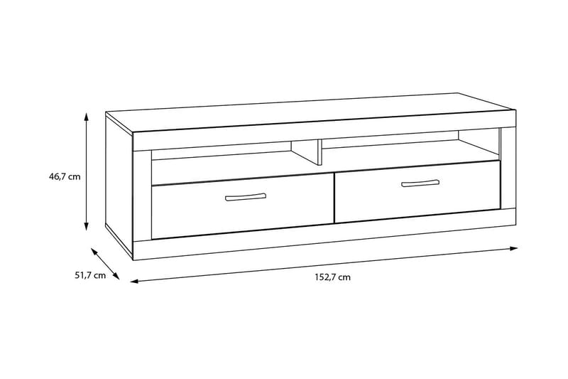 Tolovgrad Tv-benk 153 cm - Grå/Hvit - Møbler - Mediamøbel & tv møbel - TV-benk & mediabenk
