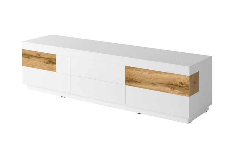 Tomeka TV-benk 206 cm - Hvit/Tre - Møbler - Mediamøbel & tv møbel - TV-benk & mediabenk