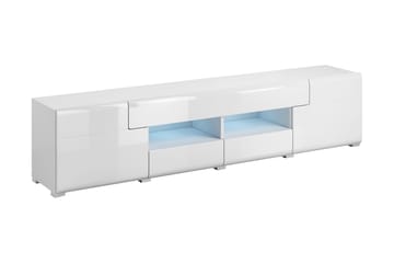 Toreno Gulvstående TV-benk 208 cm med Oppbevaring i Malt Tre - Hvit - Møbler - Mediamøbel & tv møbel - TV-benk & mediabenk