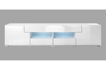 Toreno Gulvstående TV-benk 208 cm med Oppbevaring i Malt Tre - Hvit - Møbler - Mediamøbel & tv møbel - TV-benk & mediabenk