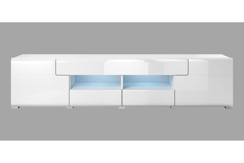 Toreno Gulvstående TV-benk 208 cm med Oppbevaring i Malt Tre - Hvit - Møbler - Mediamøbel & tv møbel - TV-benk & mediabenk