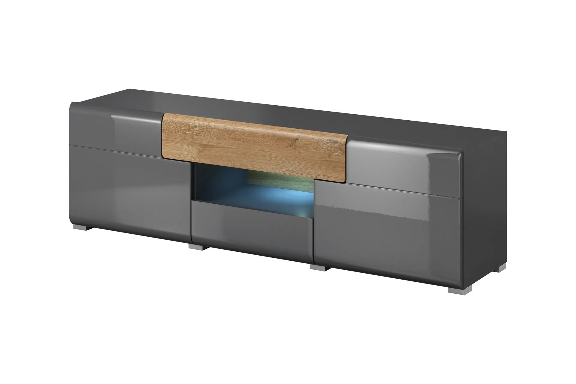 Toreno TV-benk 159 cm - Antrasitt / Natur