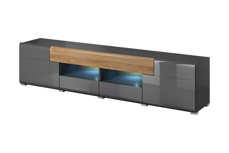 Toreno TV-benk 208 cm - Antrasitt / Natur - Møbler - Mediamøbel & tv møbel - TV-benk & mediabenk