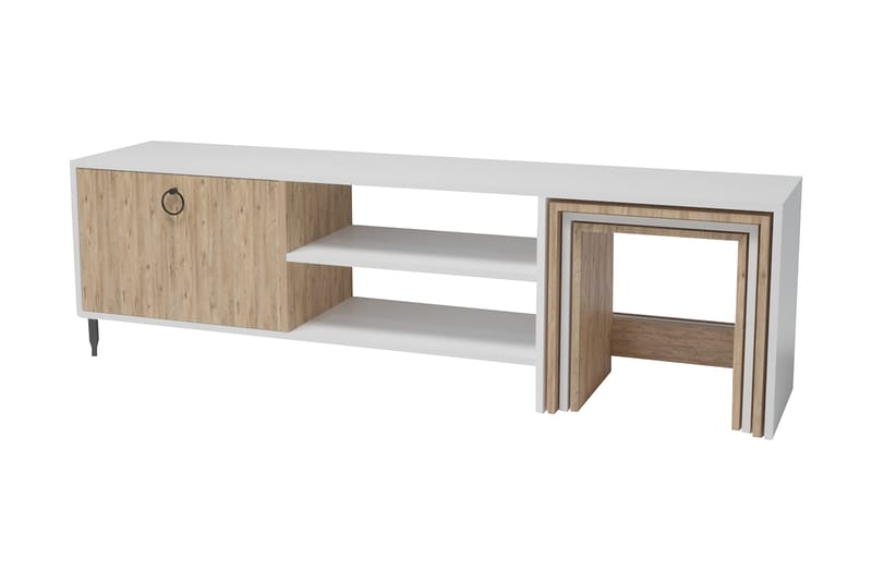 Tutana Tv-benk 180 cm - Natur/Hvit - Møbler - Mediamøbel & tv møbel - TV-benk & mediabenk