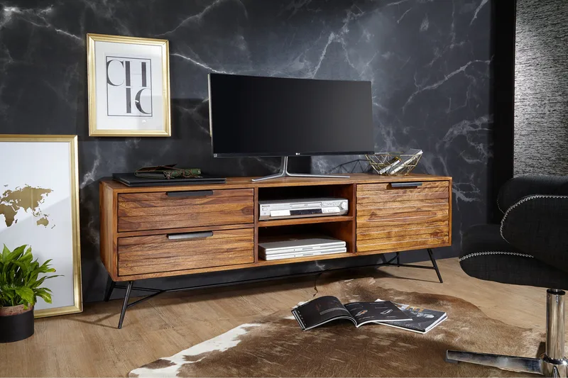 Tv-bänk & mediabänk Wohnling Trä, Natur