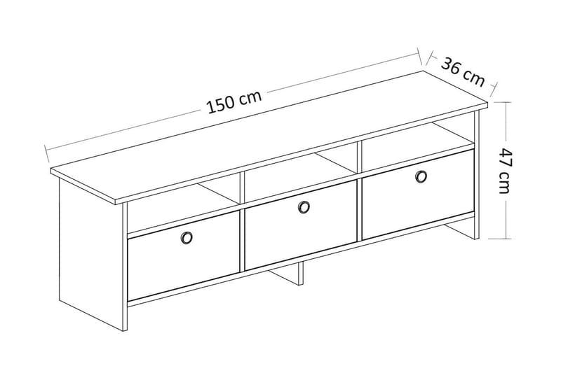Tv bänk 150 cm Antracit/Ek - Antrasitt/Natur - Møbler - Mediamøbel & tv møbel - TV-benk & mediabenk