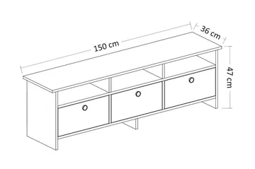 Tv bänk 150 cm Antracit/Ek - Antrasitt/Natur - Møbler - Mediamøbel & tv møbel - TV-benk & mediabenk