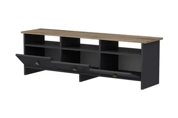 Tv bänk 150 cm Antracit/Ek - Antrasitt/Natur - Møbler - Mediamøbel & tv møbel - TV-benk & mediabenk