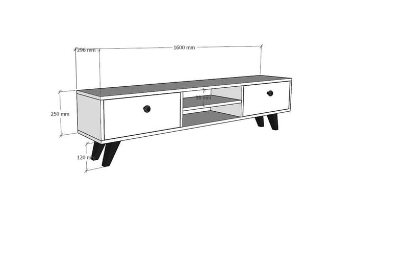 Tv bänk 160 cm Ek/Antracit - Natur/Antrasitt - Møbler - Mediamøbel & tv møbel - TV-benk & mediabenk