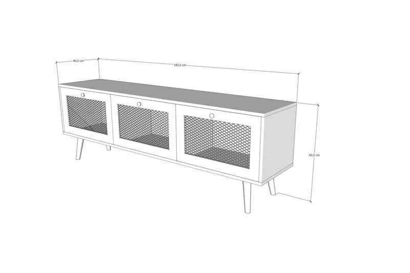 Tv bänk 180 cm Ek - Sand/Natur - Møbler - Mediamøbel & tv møbel - TV-benk & mediabenk