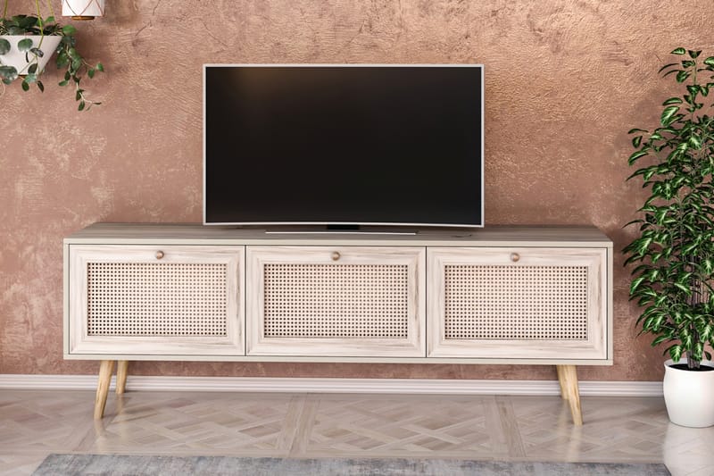 Tv bänk 180 cm Ek - Sand/Natur - TV-benk & mediabenk