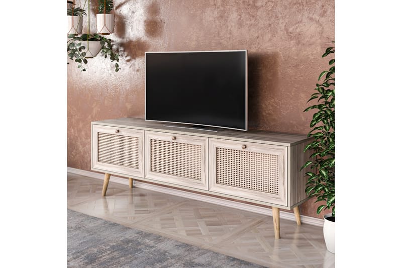 Tv bänk 180 cm Ek - Sand/Natur - Møbler - Mediamøbel & tv møbel - TV-benk & mediabenk