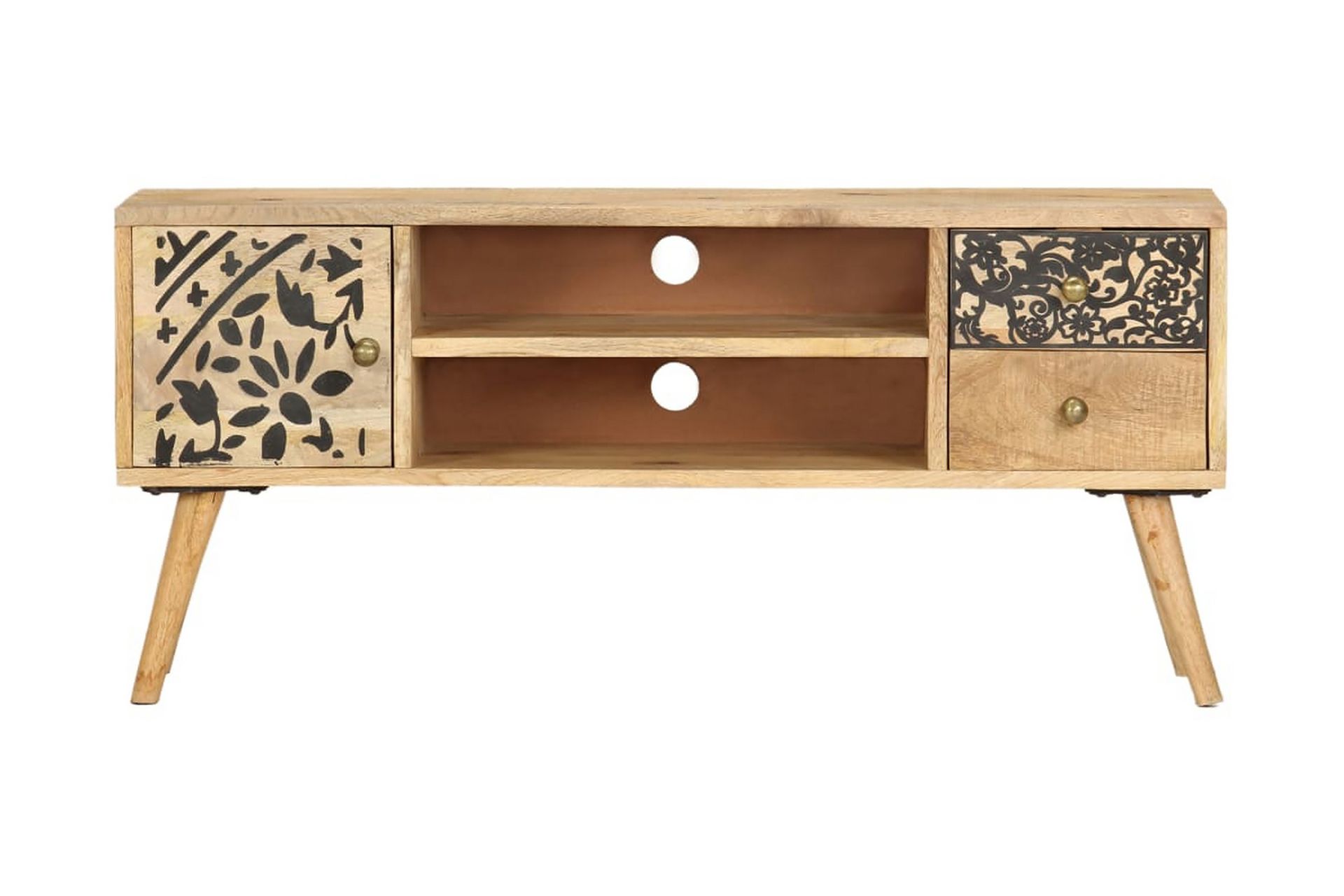 TV-benk 100x30x45 cm heltre mango - Møbler - Mediamøbel & tv møbel - TV-benk & mediabenk