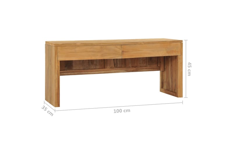 TV-benk 100x35x45 cm heltre teak - Brun - Møbler - Mediamøbel & tv møbel - TV-benk & mediabenk