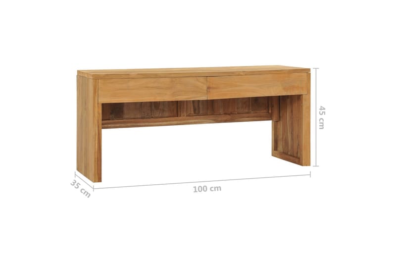 TV-benk 100x35x45 cm heltre teak - Brun - TV-benk & mediabenk