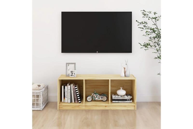 TV-benk 104x33x41 cm heltre furu - Brun - Møbler - Mediamøbel & tv møbel - TV-benk & mediabenk