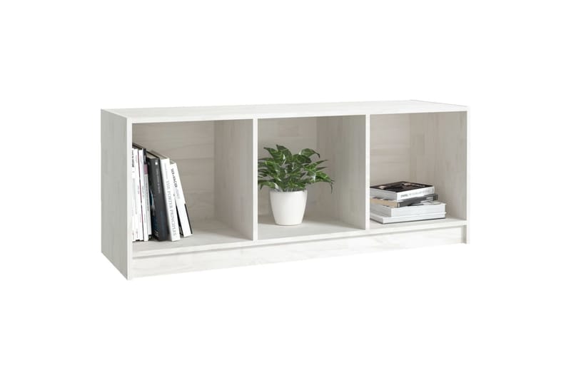 TV-benk 104x33x41 cm heltre furu hvit - Hvit - Møbler - Mediamøbel & tv møbel - TV-benk & mediabenk