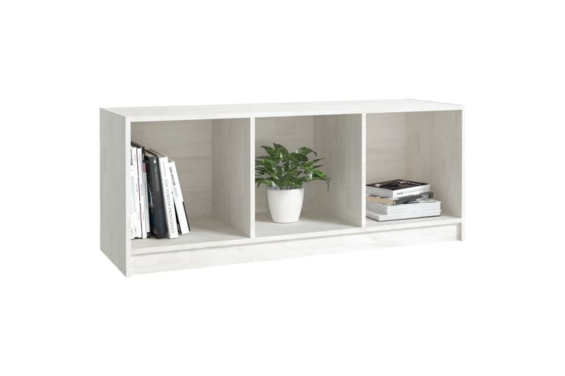 TV-benk 104x33x41 cm heltre furu hvit - Hvit - TV-benk & mediabenk