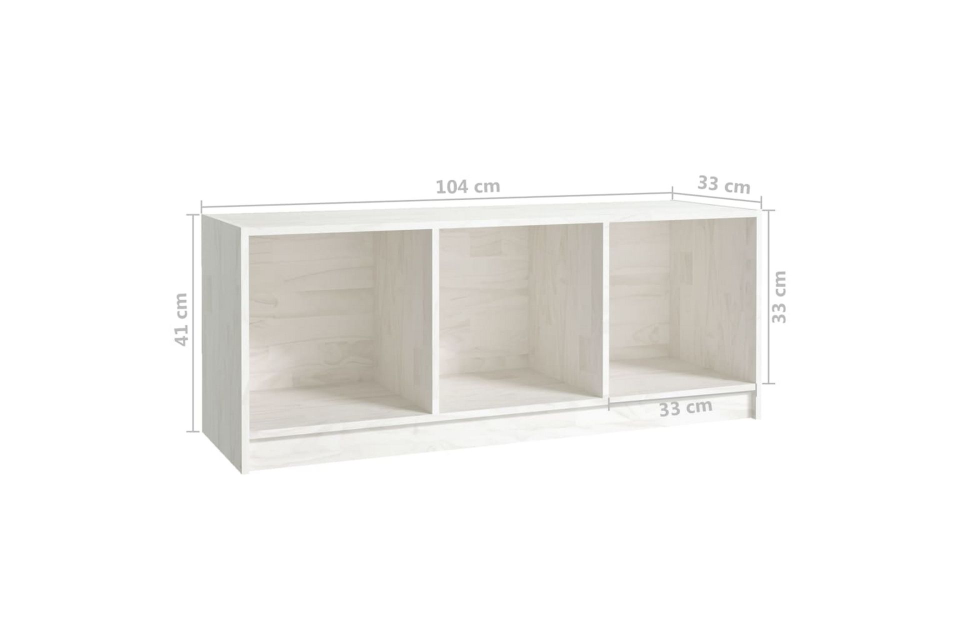 TV-benk 104x33x41 cm heltre furu hvit - Hvit - Møbler - Mediamøbel & tv møbel - TV-benk & mediabenk