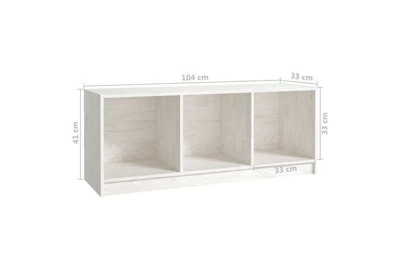 TV-benk 104x33x41 cm heltre furu hvit - Hvit - TV-benk & mediabenk