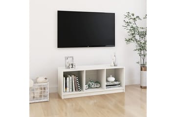 TV-benk 104x33x41 cm heltre furu hvit - Hvit - Møbler - Mediamøbel & tv møbel - TV-benk & mediabenk
