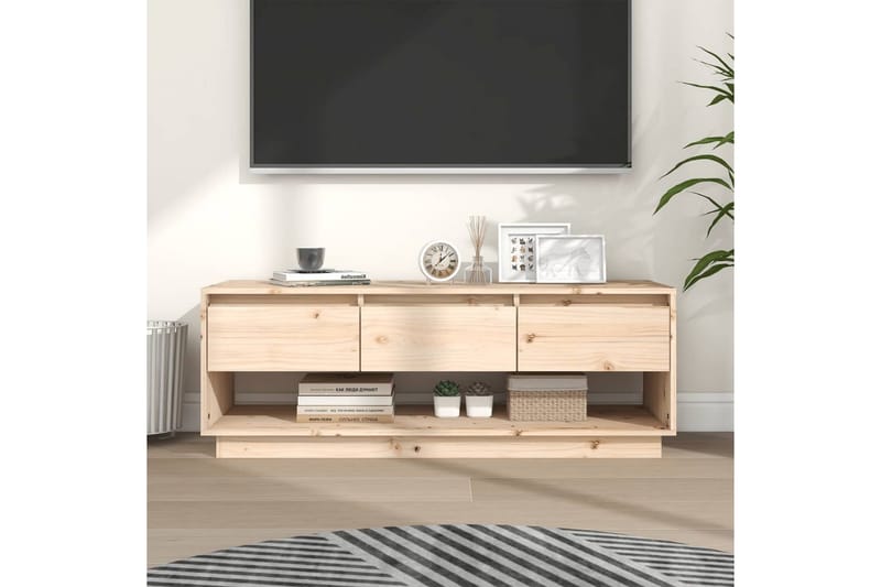 TV-benk 110,5x34x40 cm heltre furu - Brun - Møbler - Mediamøbel & tv møbel - TV-benk & mediabenk