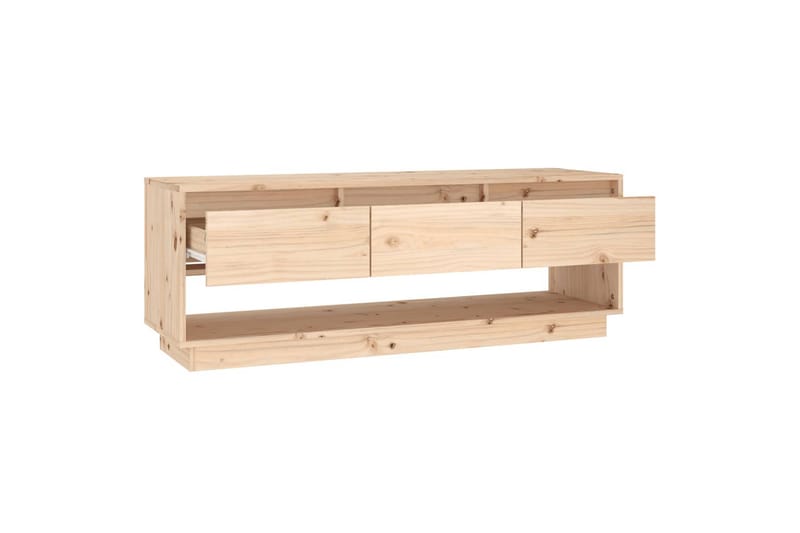 TV-benk 110,5x34x40 cm heltre furu - Brun - TV-benk & mediabenk