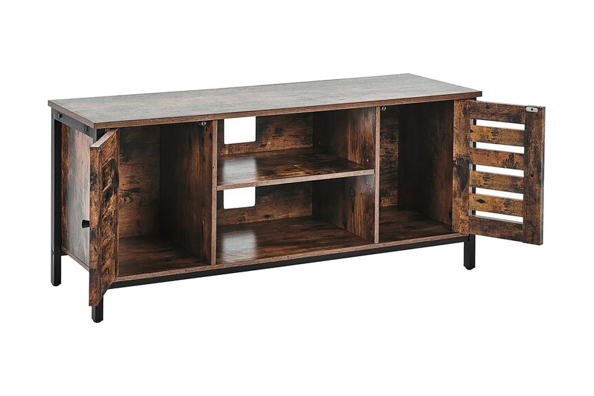 TV-benk 110 cm mørkebrun VILSECK - Tre/Natur - Møbler - Mediamøbel & tv møbel - TV-benk & mediabenk