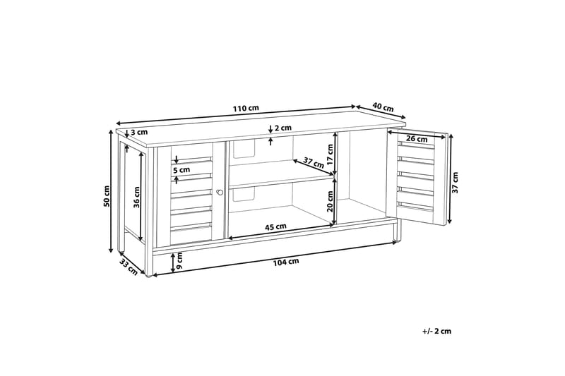 TV-benk 110 cm mørkebrun VILSECK - Tre/Natur - TV-benk & mediabenk