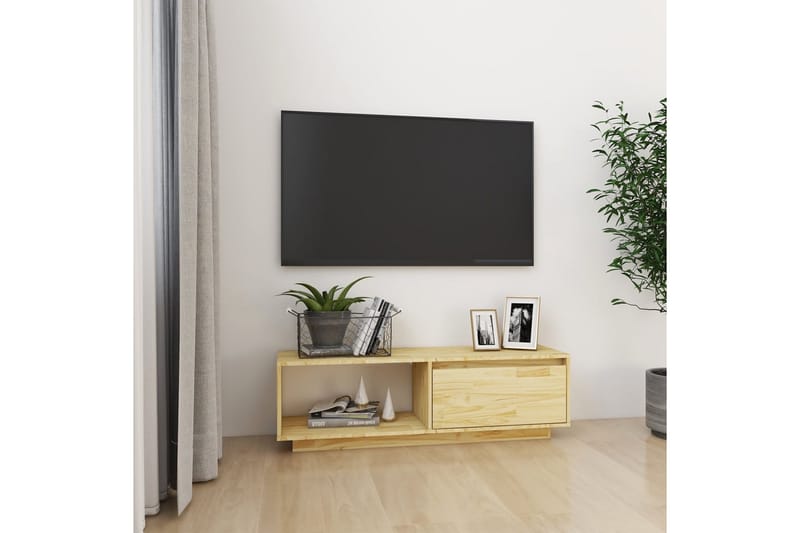TV-benk 110x30x33,5 cm heltre furu - Brun - Møbler - Mediamøbel & tv møbel - TV-benk & mediabenk