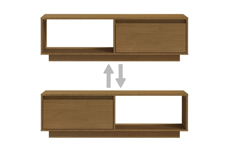 TV-benk 110x30x33,5 cm heltre furu honningbrun - Brun - Møbler - Mediamøbel & tv møbel - TV-benk & mediabenk