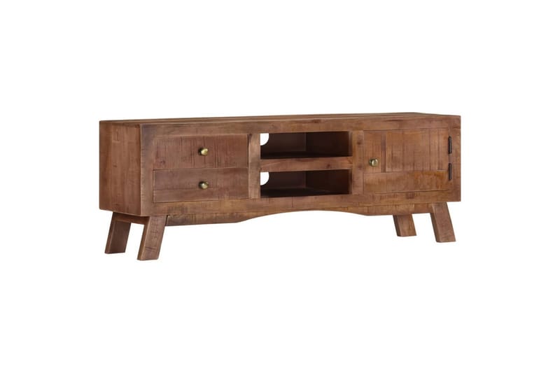 TV-benk 110x30x40 cm grovt mangotre - Grå - Møbler - Mediamøbel & tv møbel - TV-benk & mediabenk