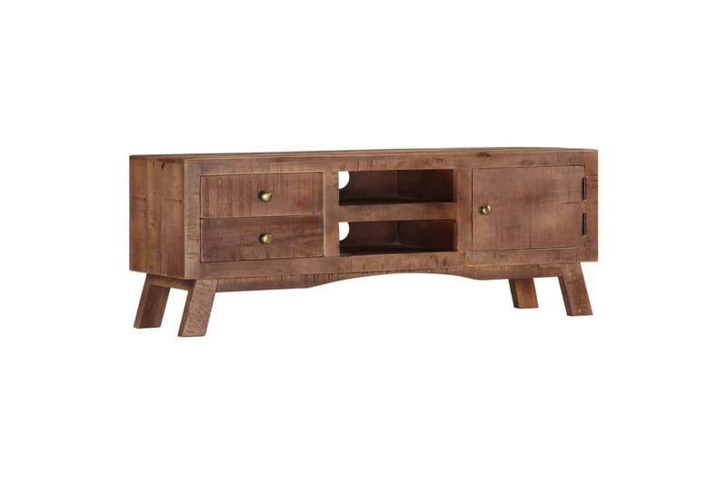TV-benk 110x30x40 cm grovt mangotre - Grå - Møbler - Mediamøbel & tv møbel - TV-benk & mediabenk