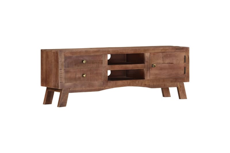 TV-benk 110x30x40 cm grovt mangotre - Grå - Møbler - Mediamøbel & tv møbel - TV-benk & mediabenk