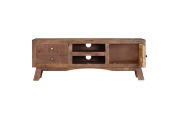 TV-benk 110x30x40 cm grovt mangotre - Grå - Møbler - Mediamøbel & tv møbel - TV-benk & mediabenk