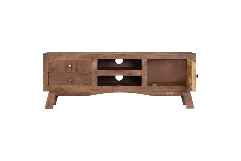 TV-benk 110x30x40 cm grovt mangotre - Grå - Møbler - Mediamøbel & tv møbel - TV-benk & mediabenk
