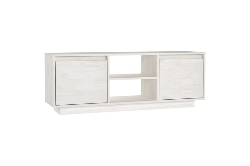 TV-benk 110x30x40 cm heltre furu hvit - Hvit - TV-benk & mediabenk