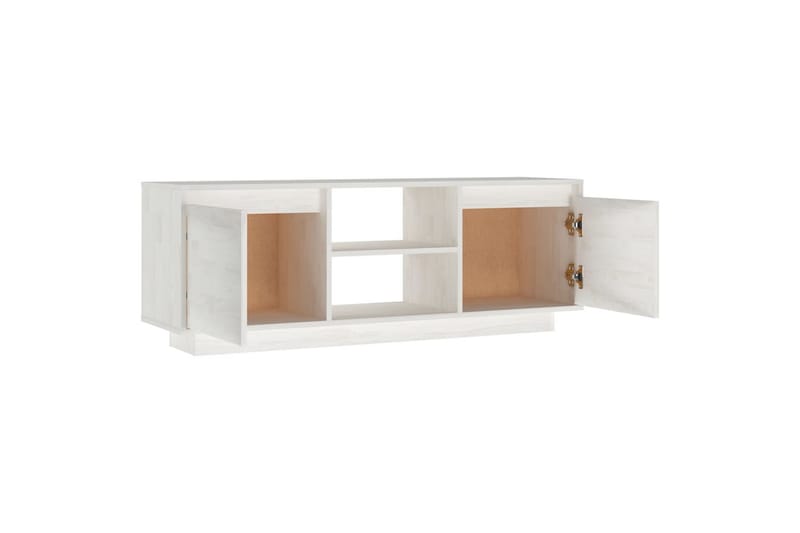 TV-benk 110x30x40 cm heltre furu hvit - Hvit - TV-benk & mediabenk