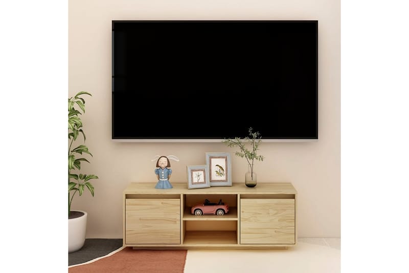 TV-benk 110x30x40 cm heltre furu - TV-benk & mediabenk