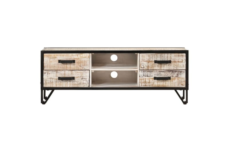 TV-benk 110x30x41 cm heltre akasie - Grå - Møbler - Mediamøbel & tv møbel - TV-benk & mediabenk