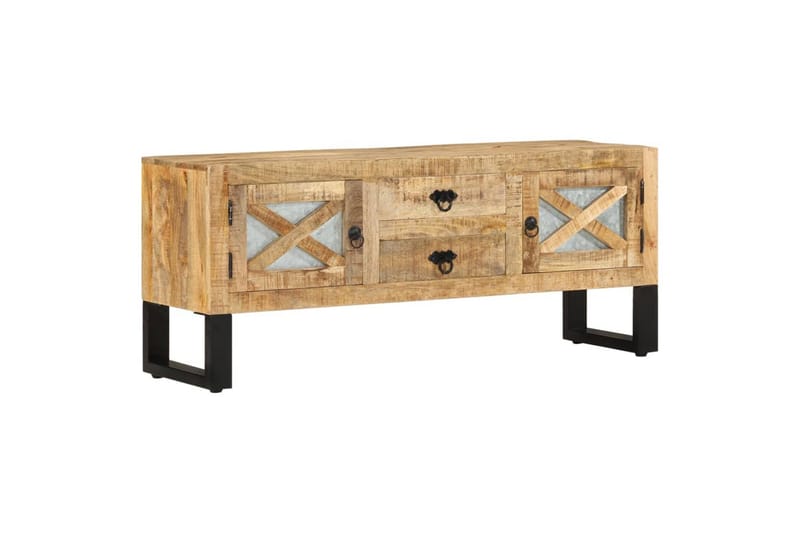 TV-benk 110x30x45 cm grovt mangotre - Brun - TV-benk & mediabenk