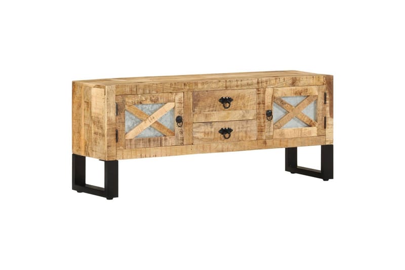 TV-benk 110x30x45 cm grovt mangotre - Brun - Møbler - Mediamøbel & tv møbel - TV-benk & mediabenk