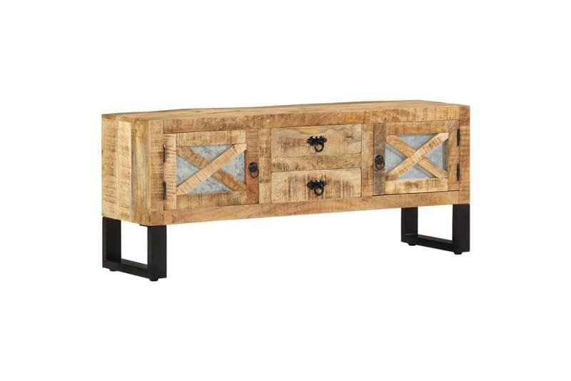 TV-benk 110x30x45 cm grovt mangotre - Brun - Møbler - Mediamøbel & tv møbel - TV-benk & mediabenk